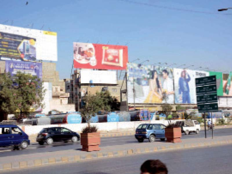 huge signboards with metallic frames pose threat to life and property during storms photo ppi