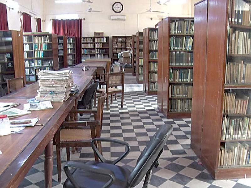 rare books in four languages are arranged in glass cabinets at the sindh wildlife library in karachi photo express