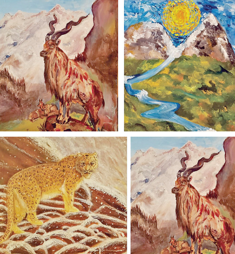 artists present their paintings highlighting endangered species and mountain ecosystems for evaluation by a jury and visitors during a captivating competition in the federal capital photos express