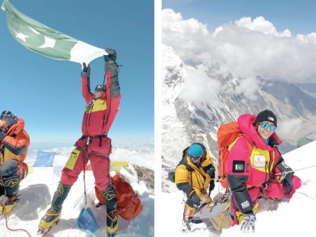 naila kiani hoists the national flag during one of her successful summits photo express naila kiani hoists the national flag during one of her successful summits photo express