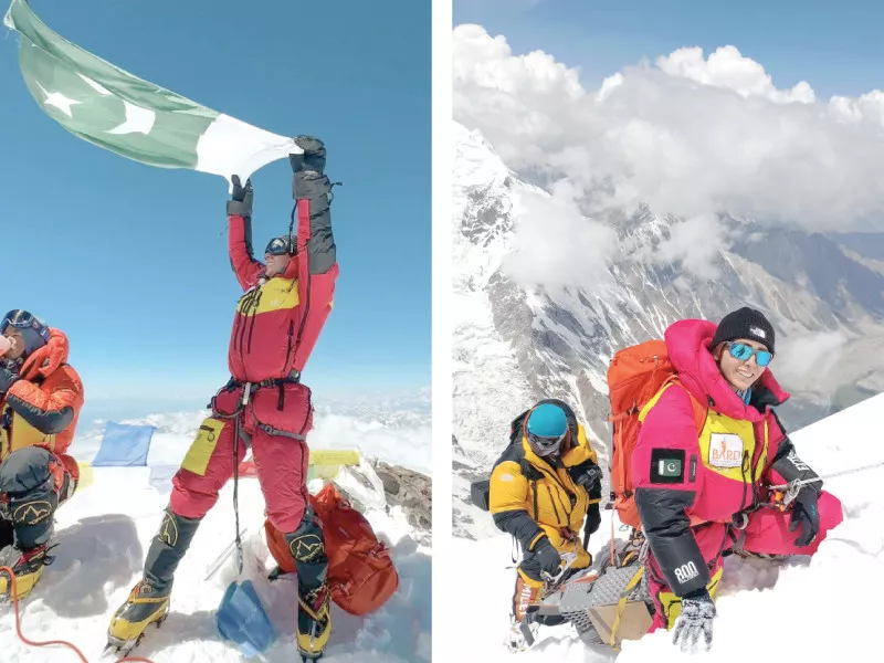 naila kiani hoists the national flag during one of her successful summits photo express naila kiani hoists the national flag during one of her successful summits photo express