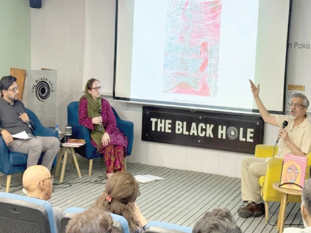 artist dr arjumand faisel discusses his book on sex workers which presents their stories of struggle and hardship in a dignified manner at the black hole in the federal capital photo express