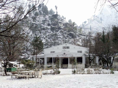 winter resort adorned in white rustic marghazar valley a treat for tourists