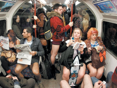 offbeat thousands celebrate no pants day