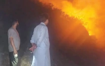khanpur wildfire ravages vast hillside forest