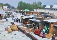 a street in the central bazaar of the feroz khel area in khyber pakhtunkhwa s orakzai district is covered in a thick layer of hail after a severe storm photo nni