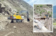 excavators carve through mountains of debris on the battered karakoram highway where relentless rains flash floods and landslides stranded thousands of travellers across lower kohistan over the past 72 hours photos express