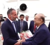 president asif ali zardari receives prince rahim aga khan v at islamabad s noor khan airbase on wednesday screengrab
