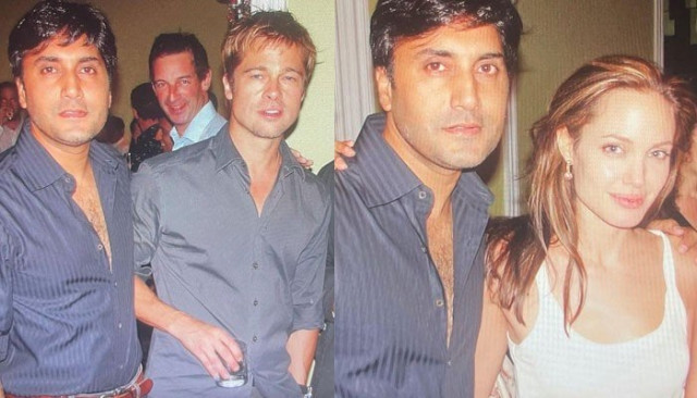 siddiqui shared photos of himself with hollywood powerhouses angelina jolie and brad pitt from the early 2000s photo adnan siddiqui instagram