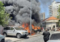 smoke billows from vehicles burning after an israeli strike in sidon southern lebanon photo reuters