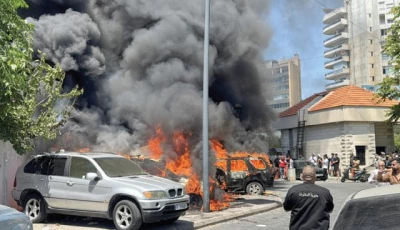 smoke billows from vehicles burning after an israeli strike in sidon southern lebanon photo reuters