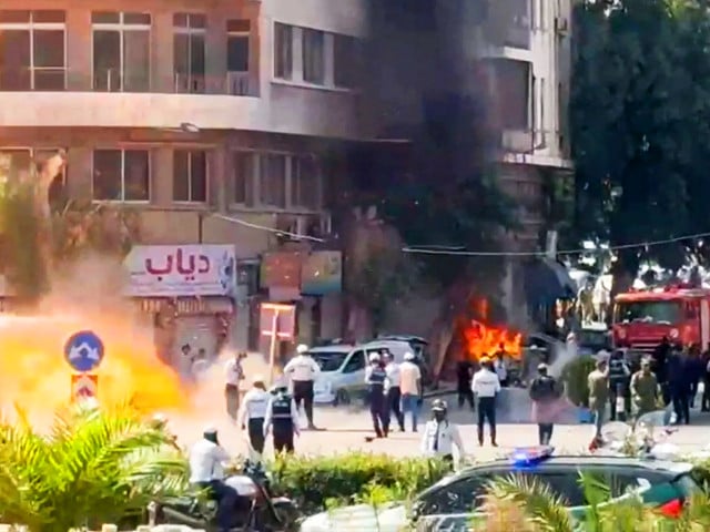 Bombs near Damascus hotel cast shadow over Macron’s Syria visit