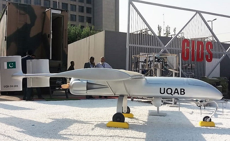 Pakistan manufactured Uqab drone. -Photo by author