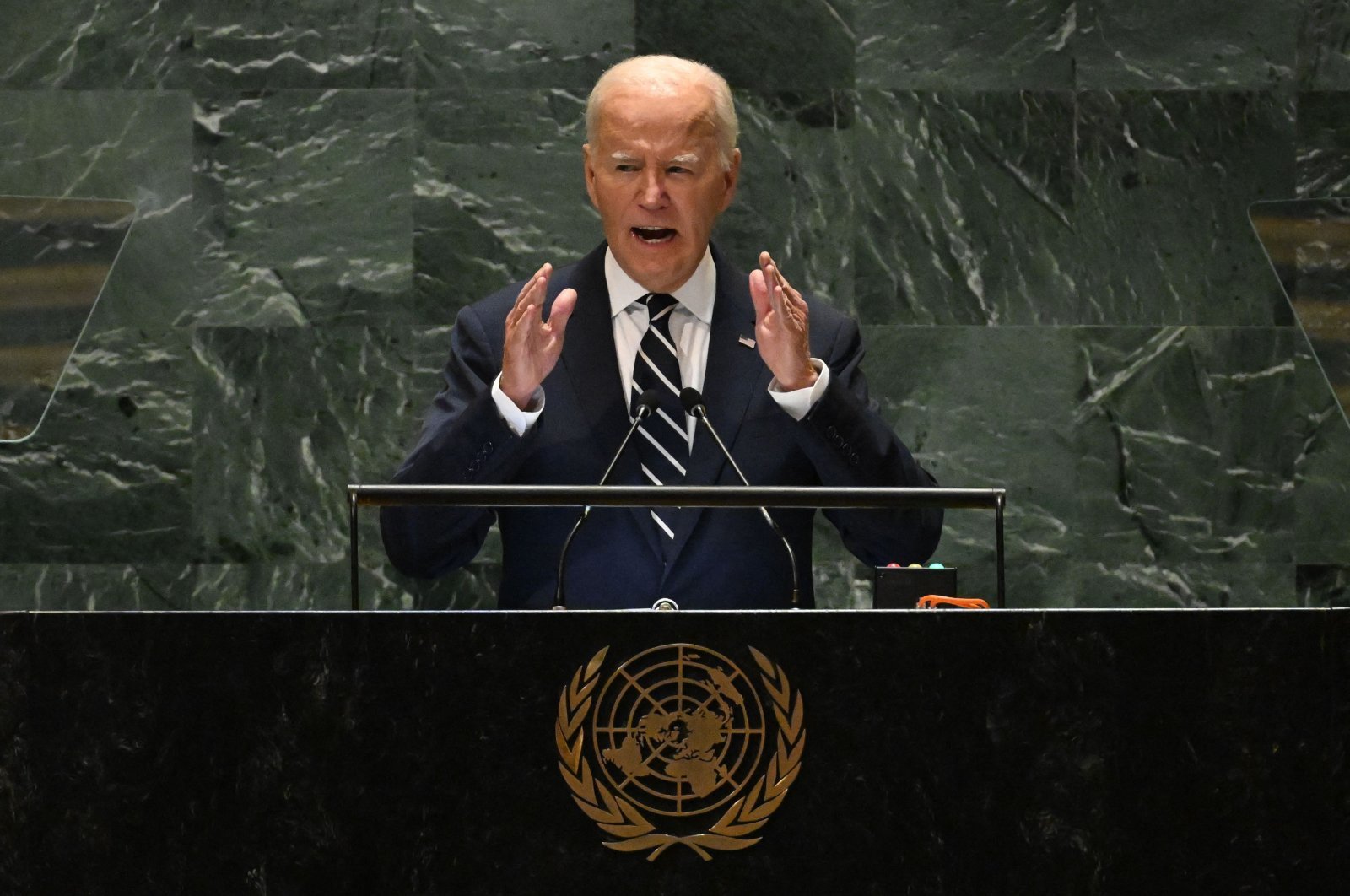 us president joe biden speaks during the 79th session of the united nations general assembly at the united nations headquarters in new york city on september 24 2024 photo afp