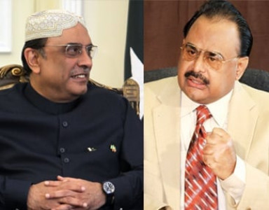 altaf hussain calls zardari complains over thefts during nationalist rally