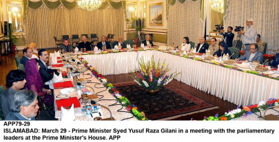 gilani chairs meeting to evolve consensus over us policy