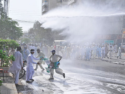 demanding permanent jobs semi govt staff were at the receiving end of tear gas and water cannon demanding permanent jobs semi govt staff were at the receiving end of tear gas and water cannon