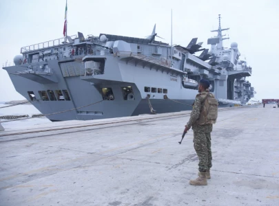 italian navy carrier docks at karachi
