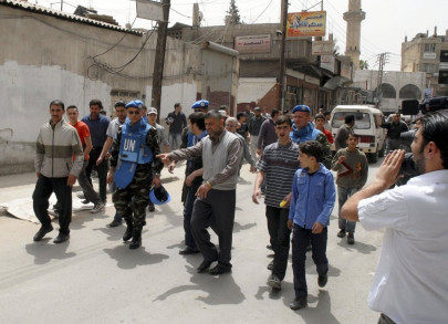 un leader calls for three month observer mission in syria