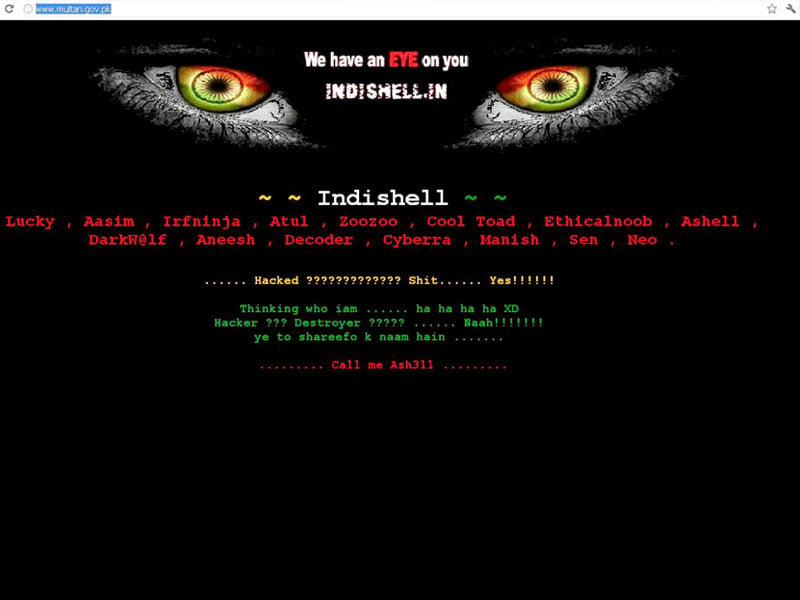 indian hackers deface multan government website