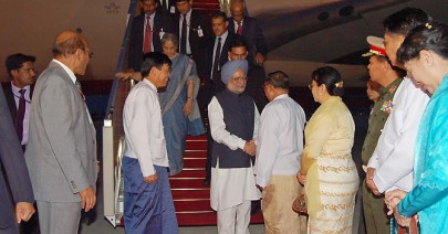 indian pm meets myanmar president in historic visit