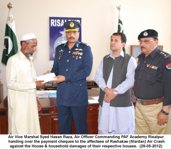 paf part compensates affectees of mardan air crash