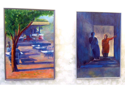 in her father s shoes artist captures rural scenes in simple lines and vibrant colours