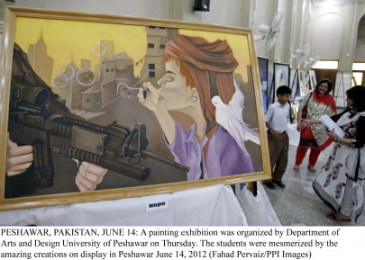 canvas colour craft artwork speaks emotions at university of peshawar