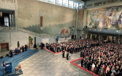 21 years after being awarded aung san suu kyi gives here nobel prize speech