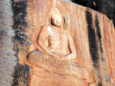 conservation defaced buddha sculpture gets facelift