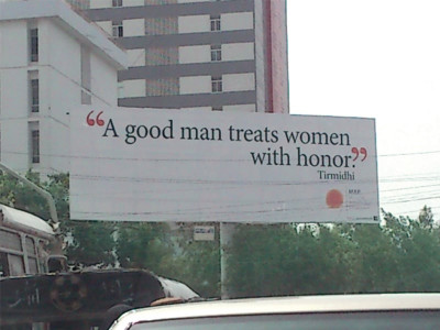 models and consumer products lose advertising space to religious messages