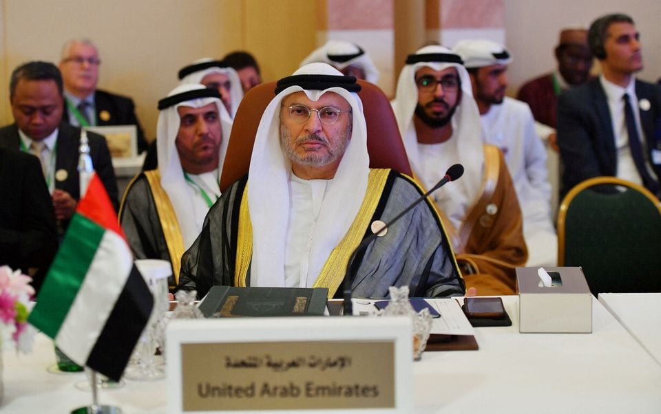 uae minister of state for foreign affairs anwar gargash is seen during preparatory meeting for the gcc arab and islamic summits in jeddah saudi arabia may 29 2019 reuters