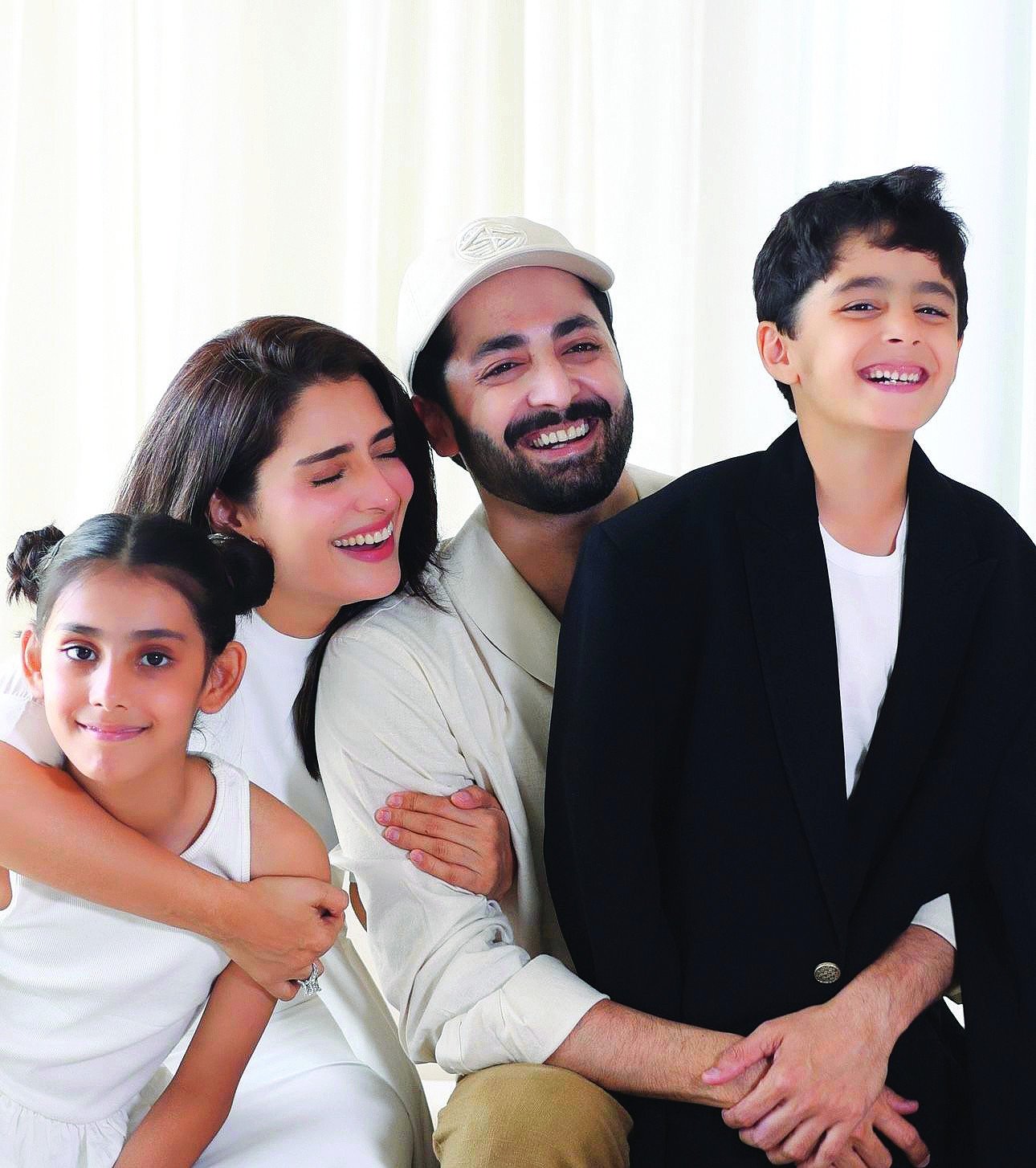 the actor shared a sweet family portrait in which they coordinated in crisp white outfits photo instagram