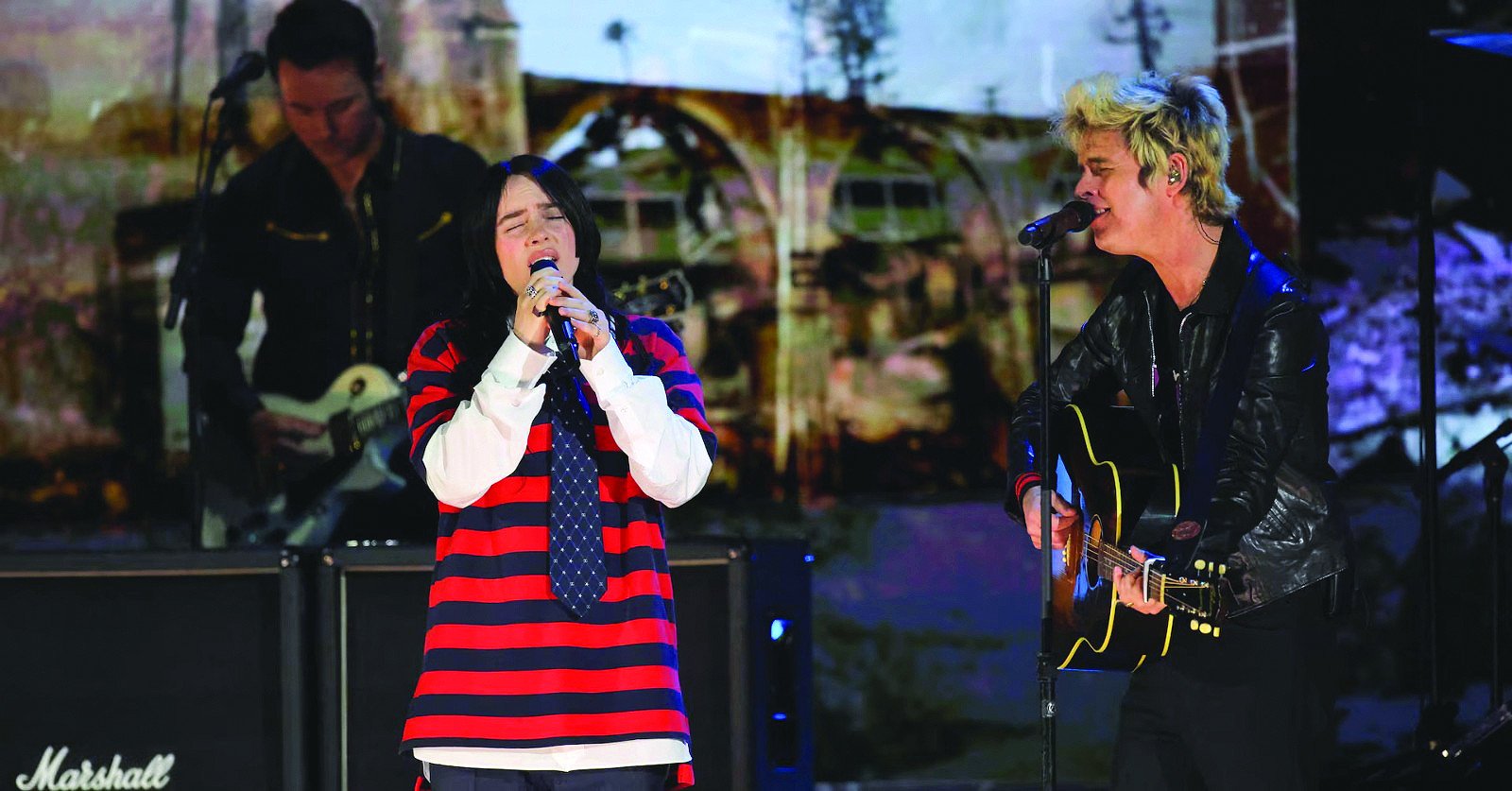 lady gaga and green day lit up the stage photo reuters