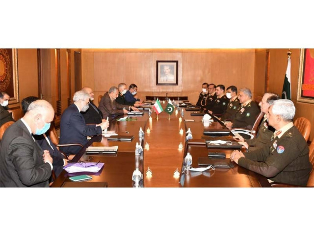 iranian interior minister ahmad vahidi along with a delegation visited ghq in rawalpindi photo ispr
