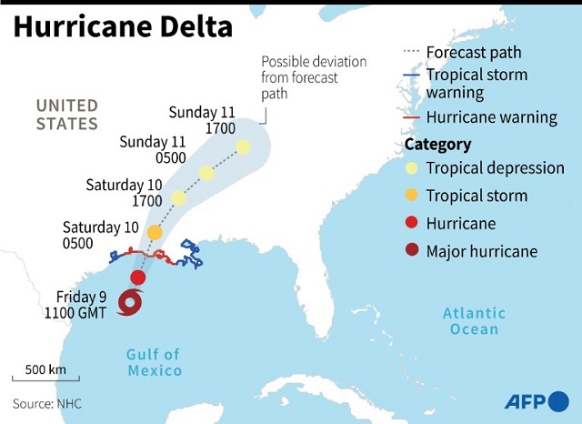 Hurricane Delta. PHOTO: AFP