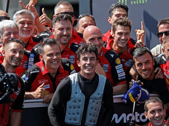 ducati lenovo team s marc marquez celebrates with team after winning the race photo reuters file ducati lenovo team s marc marquez celebrates with team after winning the race photo reuters file