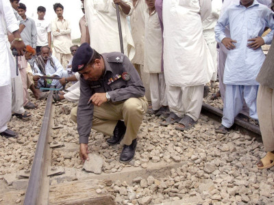 damaged track low intensity bomb blast disrupts train schedules