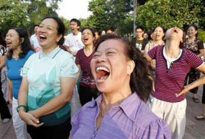 laughing yoga cultivates merry mindfulness