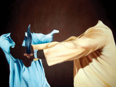 people walking in space what is weird is contemporary