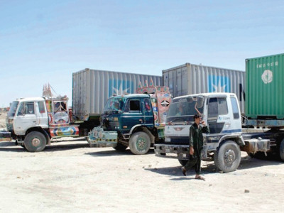 nato trucks stranded for 5th day