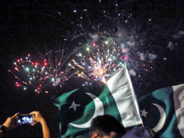 a citizen captures fireworks at sea view beach on independence day people across sindh crowded the province s streets singing and dancing to the tunes of the national songs with enthusiasm photo ppi a citizen captures fireworks at sea view beach on independence day people across sindh crowded the province s streets singing and dancing to the tunes of the national songs with enthusiasm photo ppi
