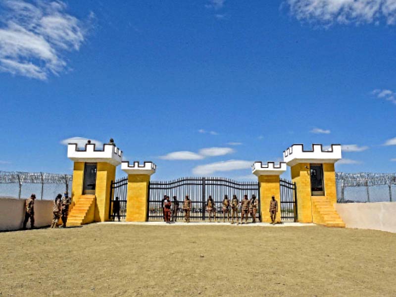 frontier corps security personnel guard the newly inaugurated badini trade terminal gateway in balochistan photo afp