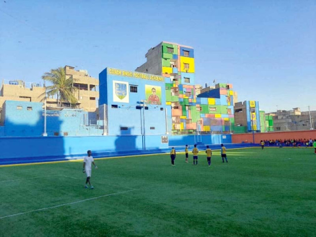 the grounds earlier available to the female footballers of lyari girls club are now shutting their doors on them photo ex press the grounds earlier available to the female footballers of lyari girls club are now shutting their doors on them photo ex press