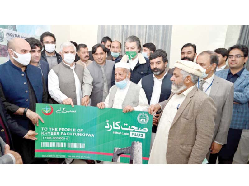 k p chief minister mahmood khan formally extends the sehat card plus scheme for mardan photo sabah