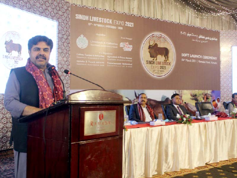 sindh information minister syed nasir hussain shah lauds the organising of livestock expo 2021 photo express