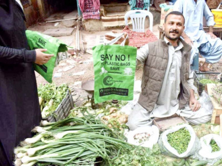 the documentary made by members of the lyari girls cafe highlights the hazards of using plastic bags as part of the initia tive the girls have also distributed roughly 11 000 handmade bags and aim to distribute 4 000 more in coming days photos express