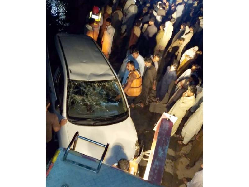 rescue work under way after an accident that claimed 11 lives near shiekhupura photo express