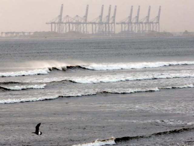 the seaview beach in clifton is deserted after authorities have imposed a complete ban on recreational activities in anticipa tion of cyclone gulab photo ppi the seaview beach in clifton is deserted after authorities have imposed a complete ban on recreational activities in anticipa tion of cyclone gulab photo ppi