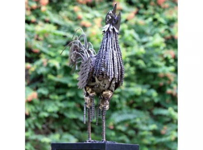 art made from scrap metal goes on display at zoo